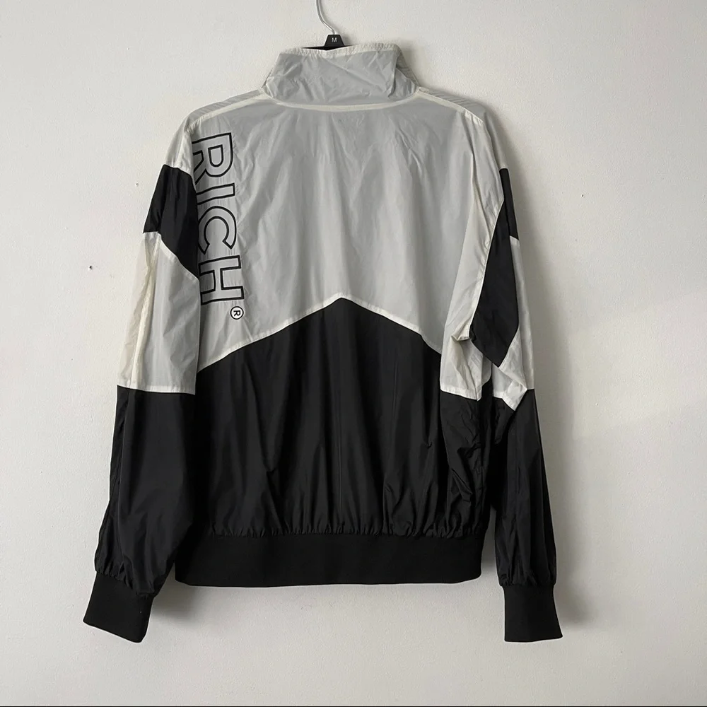 joyrich Size S Rec Color Block Jacket Windbreaker Black White Streetwear - Picture 7 of 11